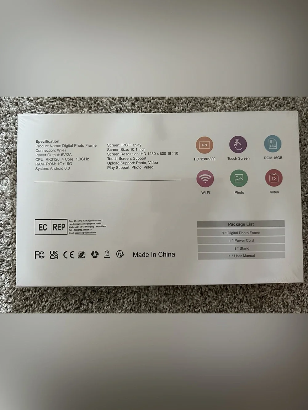 Digital Photo Frame 10.1 inch - White